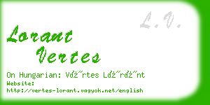 lorant vertes business card